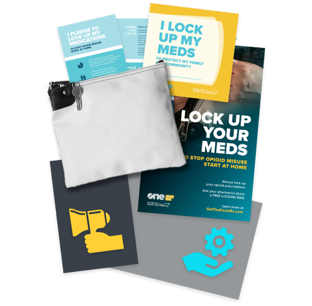 A visual mockup of most materials available in the pharmacy toolkit.