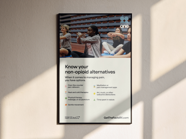 Mockup of pain management poster for Pain management toolkit.