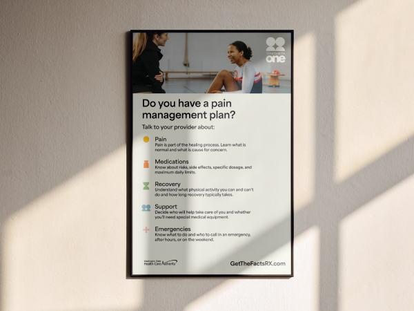Mockup of pain management poster for Pain management toolkit.