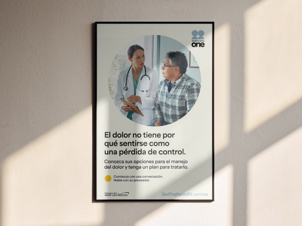 Mockup of poster for Pain management toolkit.