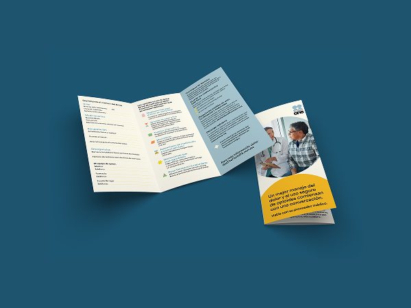 Mockup of rack card for Pain management toolkit.