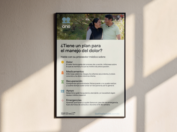 Mockup of poster for Pain management toolkit.