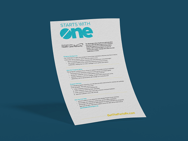 Mockup of fact sheet for pharmacy toolkit.