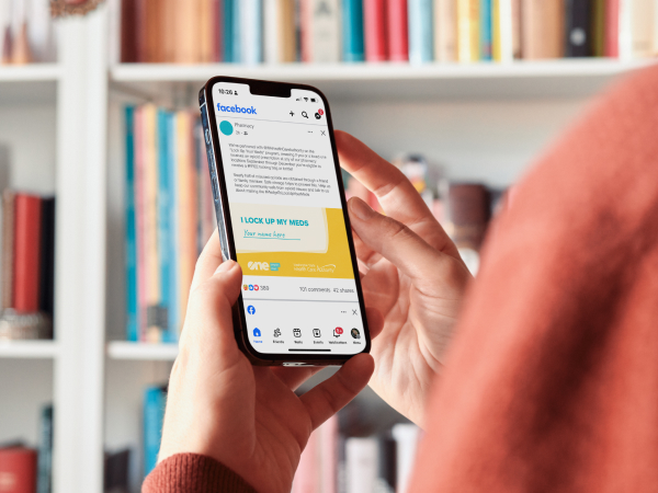 Mockup of social posts for pharmacy toolkit.