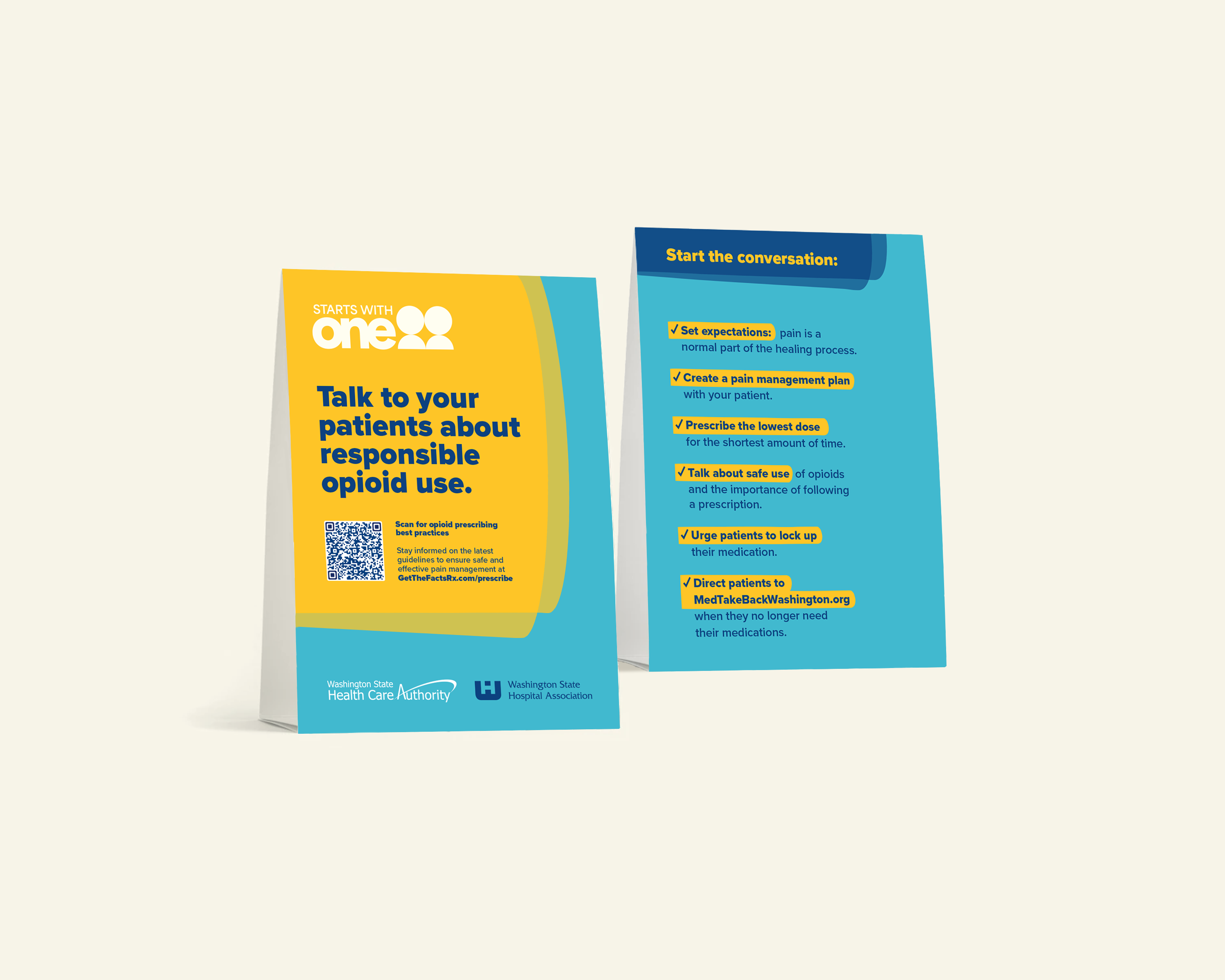 A mockup of the WSHA tent table.