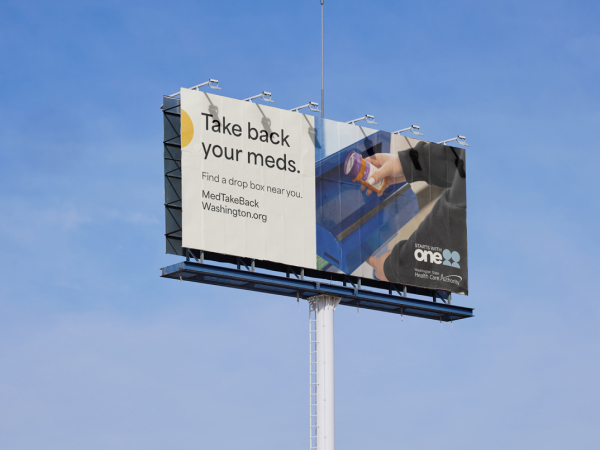 A mockup of the billboard for the Safe disposal toolkit.