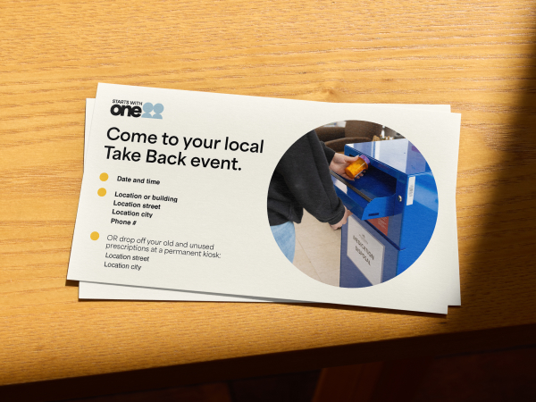 A mockup of the postcard for the Safe disposal toolkit.