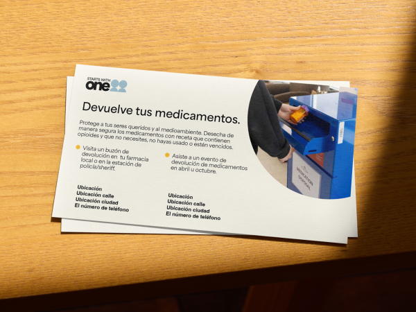 A mockup of the postcard for the Safe disposal toolkit.