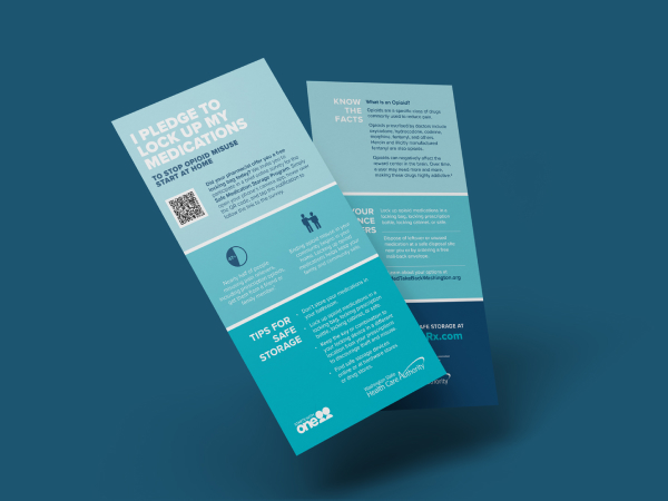 Mockup of pharmacy rack card for pharmacy toolkit.