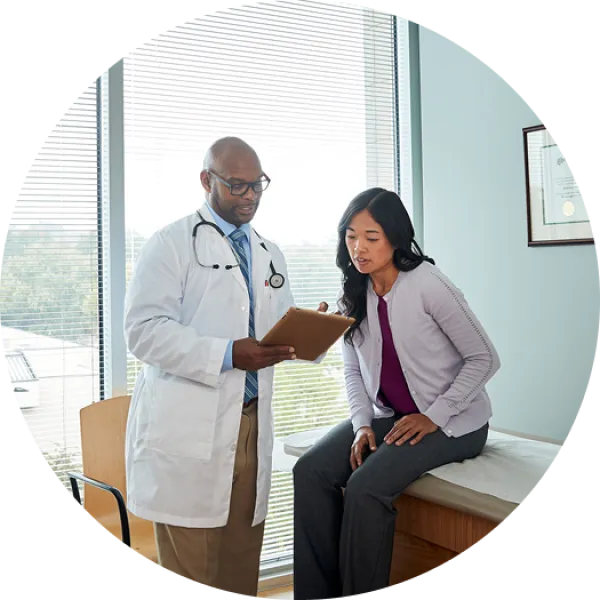 Provider speaking with a patient.