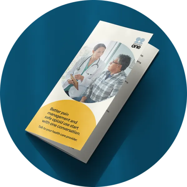 Mockup of a pharmacy rack card.