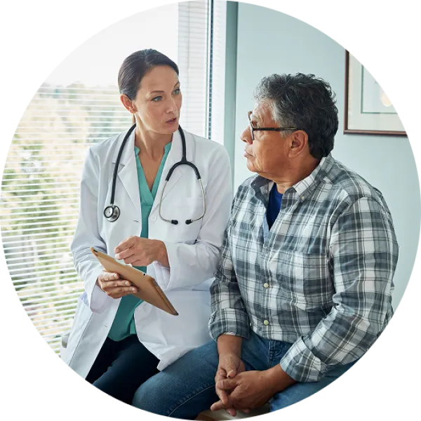 Patient with a doctor.